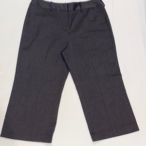 LARRY LEVINE, stretch, sz 14, brown, cropped, wide leg pants.